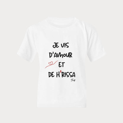 Kids T-shirt - Je vis d'amour et de harissa