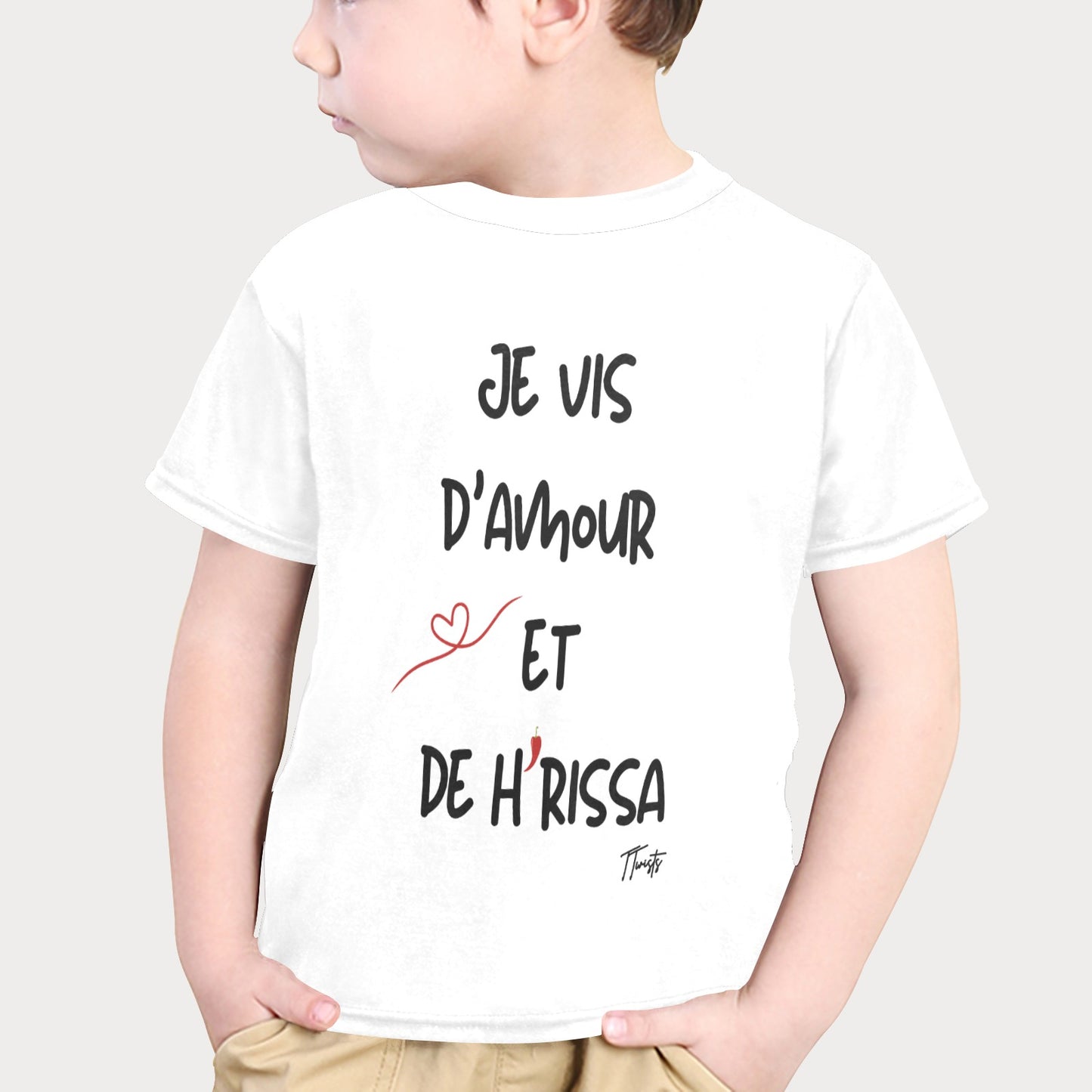 T-Shirt Tout-petit - Je vis d'amour et de Harissa