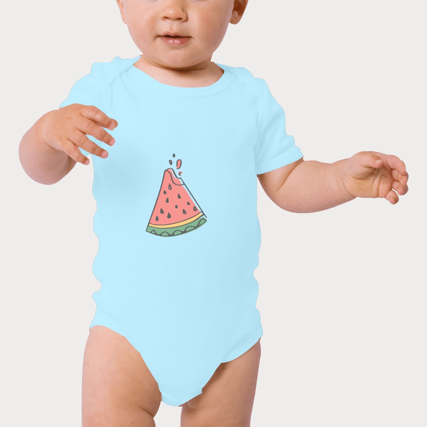 Organic Cotton Babysuit - Watermelon Slice