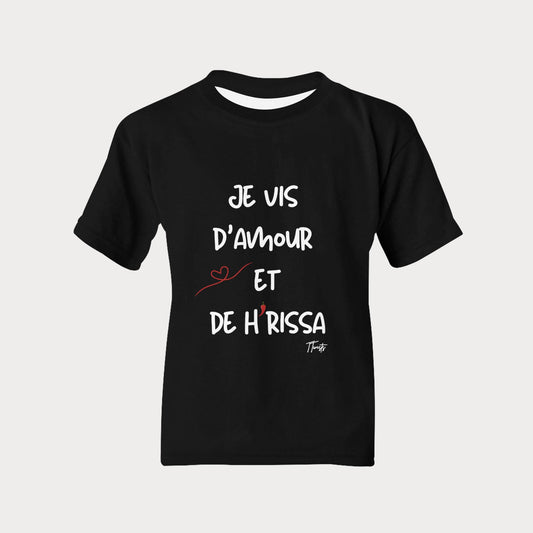 Kids T-shirt - Je vis d'amour et de harissa