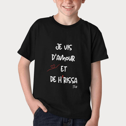 Kids T-shirt - Je vis d'amour et de harissa