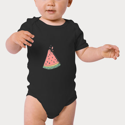 Organic Cotton Babysuit - Watermelon Slice