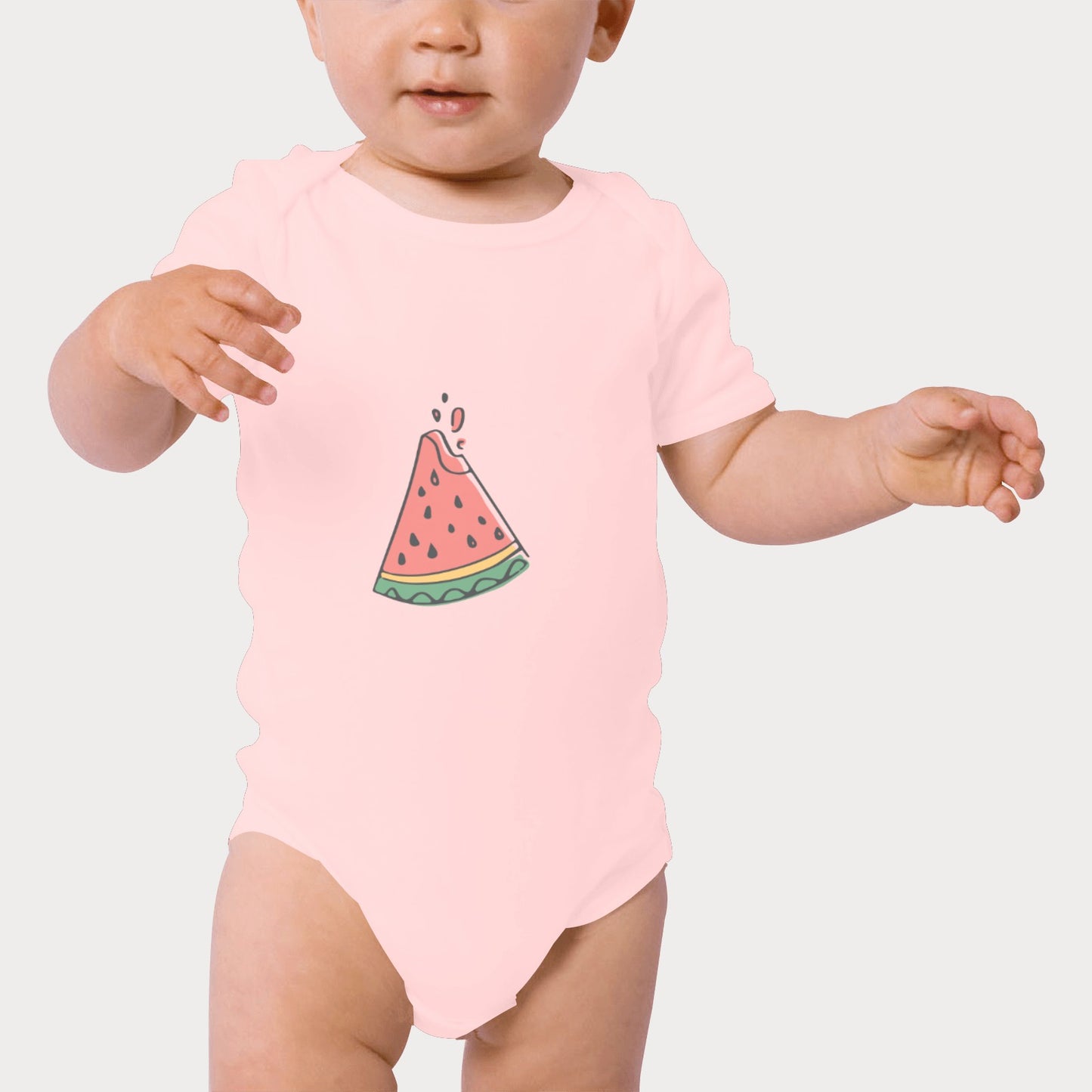 Organic Cotton Babysuit - Watermelon Slice