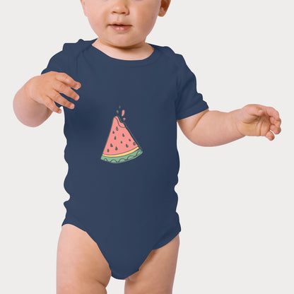 Organic Cotton Babysuit - Watermelon Slice