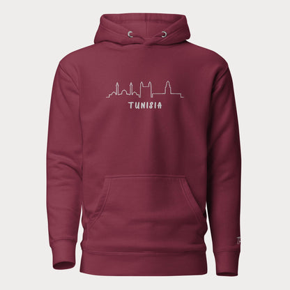 Embroidered Unisex Hoodie | Tunisia Skyline